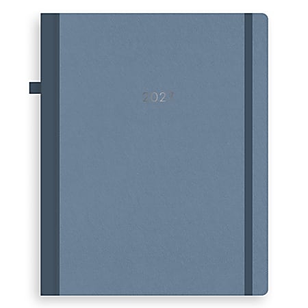 2027 Blue Sky Steel Blue Weekly/Monthly Planner, 8x10, 15-Month, Bookbound with Pen Loop, Oct 2026-Dec 2027, Qty 1