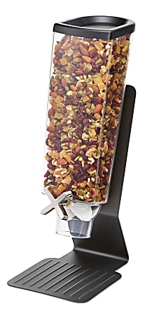 Rosseto Serving Solutions EZ-PRO™ Dry Food Dispenser, Tabletop Stand, Cereal, 128 Oz, Black/Stainless