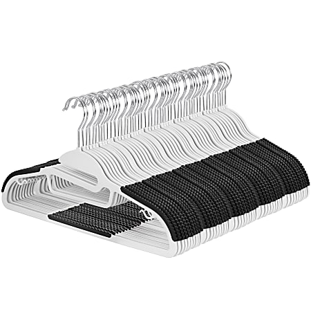 Quality Hangers Quality Plastic Non Velvet Non-Flocked Thin Compact Hangers Swivel Hook Gray (50)