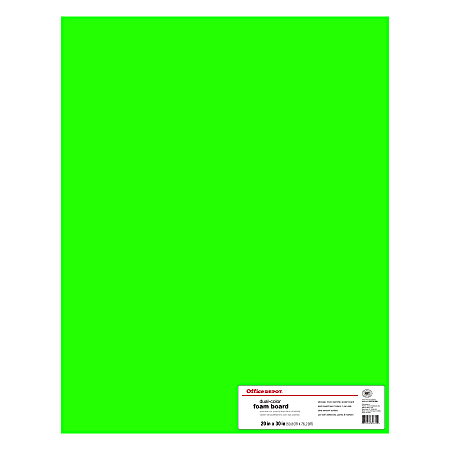 20 x 30 Inches 3/16 Inch Thickness Neon Yellow Elmers Foam Board 