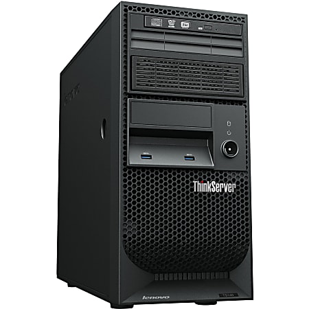 Lenovo ThinkServer TS140 70A40034US 5U Tower Server - 1 x Intel Xeon E3-1225 v3 Quad-core (4 Core) 3.20 GHz - 4 GB Installed DDR3 SDRAM - 1 TB (2 x 500 GB) HDD - Windows Server 2012 R2 Essentials - Serial ATA/600 Controller - 0, 1, 5, 10 RAID Levels - 1 x 280 W