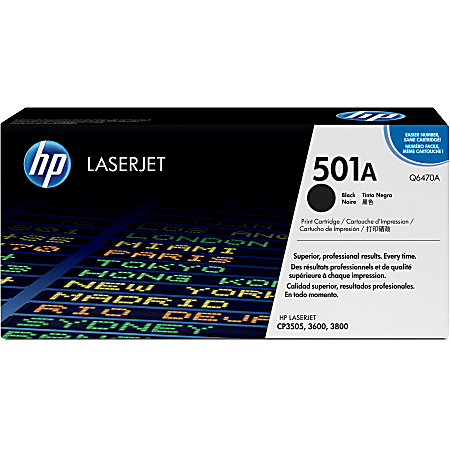 HP 501A Black Toner Cartridge, Q6470A