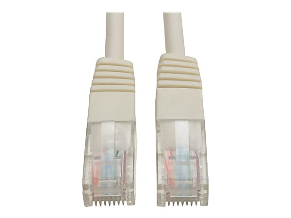 Tripp Lite Cat5e 350 MHz Molded UTP Patch Cable (RJ45 M/M), White, 15 ft. - First End: 1 x RJ-45 Male Network - Second End: 1 x RJ-45 Male Network - 1 Gbit/s - Patch Cable - Gold Plated Contact - 26 AWG - White