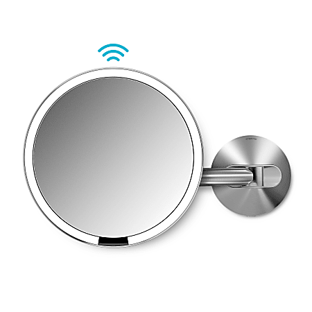 simplehuman Sensor 5X Magnification Wall Mount Makeup Mirror Hard Wired 8 Stainless Steel Office Depot