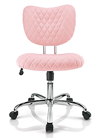 Brenton Studio Jancy Quilted Fabric Low Back Task Chair Pink