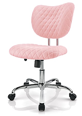 Brenton Studio Jancy Quilted Fabric Low Back Task Chair Pink
