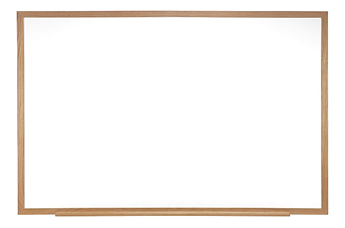 Ghent Magnetic Dry-Erase Whiteboard, 48 1/2" x 96 1/2", Natural Wood Frame With Oak Finish