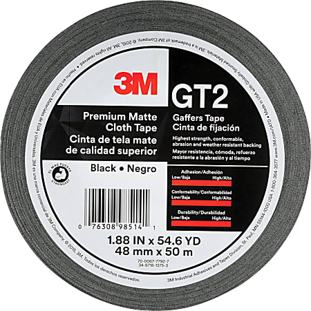 3M Gaffers Cloth Tape - 54.60 yd Length x 1.90 3M Gaffers Cloth Tape - 54.60 yd Length x 1.90