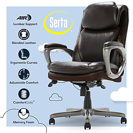 Serta Smart Layers Arlington AIR Ergonomic Bonded Leather High