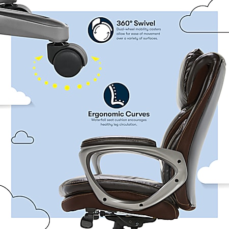 Serta Smart Layers Arlington AIR Ergonomic Bonded Leather High