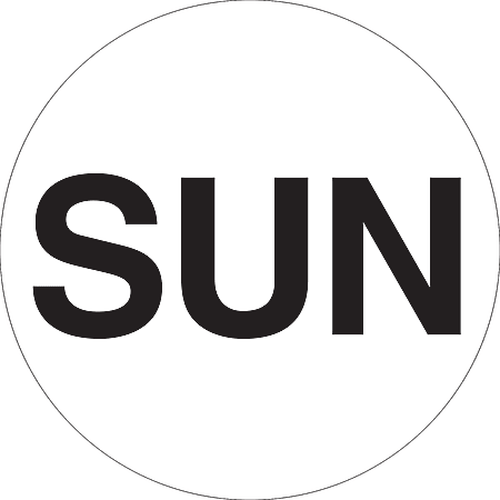 Tape Logic® Permanent Inventory Label Roll, DL6562, Weekday-Style, "SUN," 2" Diameter, White, Roll Of 500