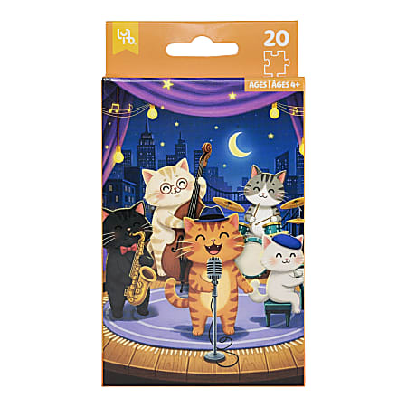 Little Yellow Bicycle 20-Piece Mini Puzzle, Jazzy Cats, 5" x 7", Total Qty 1