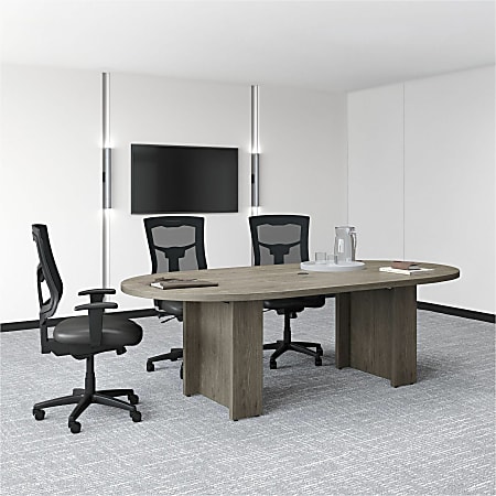 Lorell Prominence 2.0 Half-Racetrack Conference Tabletop, 72" x 48", Gray Elm, Total Qty 1