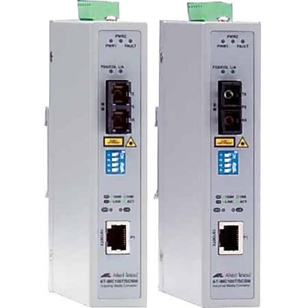 Allied Telesis 2-Port Fast Ethernet Industrial Media Converter