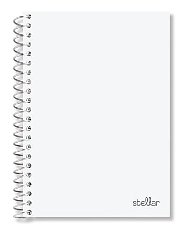 Office Depot® Brand Stellar Poly Notebook, 4-1/2" x 7", 1 Subject, College Ruled, 100 Sheets, White