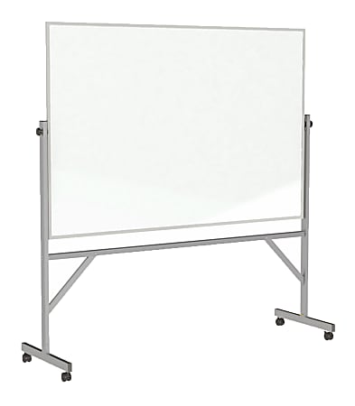 Ghent Reversible Magnetic Dry-Erase Whiteboard, 48" x 72", Aluminum Frame With Silver Finish