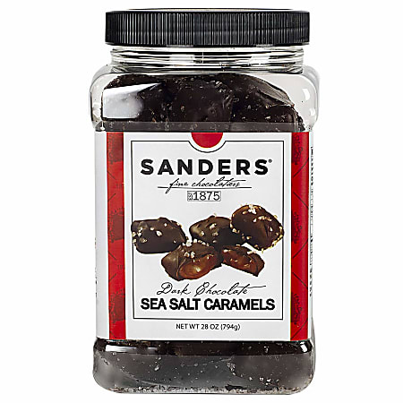 Sanders Dark Chocolate Caramel Sea Salt Tub, 28 Oz