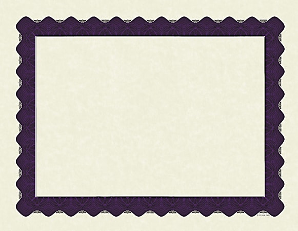 Great Papers! Metallic Border Certificates, 8 1/2" x 11", Purple, Pack Of 100 Certificates