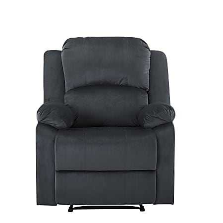 Relax A Lounger Dorian Microfiber Manual Recliner Gray Office Depot