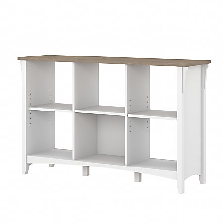 Bush Furniture Salinas 30"H 6-Cube Storage, Shiplap Gray/Pure White, Standard Delivery