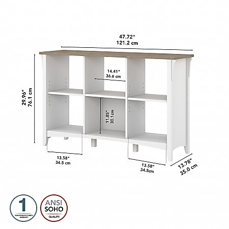 Bush furniture broadview 6 cube storage cheap bookcase in pure white