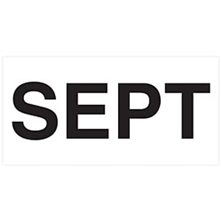 Tape Logic® Permanent Inventory Label Roll, Month-Style, "SEPT," 3" x 2", White, Roll Of 500