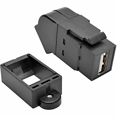 Eaton Tripp Lite Series USB 2.0 Keystone Panel Mount Coupler All-in-One Angled F/F Black - USB adapter - U060000KPABK