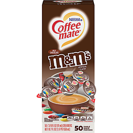 Nestlé® Coffee-mate® M&M’s Liquid Creamer Singles, 0.38 Oz, Box Of 50 Singles