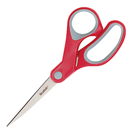 Scotch Multipurpose Scissors 7 Pointed GrayRed Office Depot