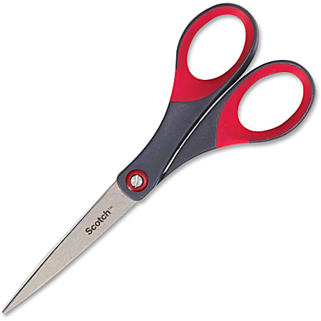 Scotch Multipurpose Scissors 7 Pointed GrayRed - Office Depot