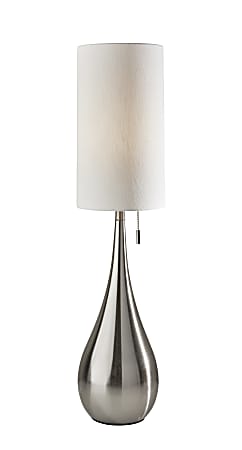 Adesso® Christina Table Lamp, 34-1/2"H, White Shade/Brushed Steel Base