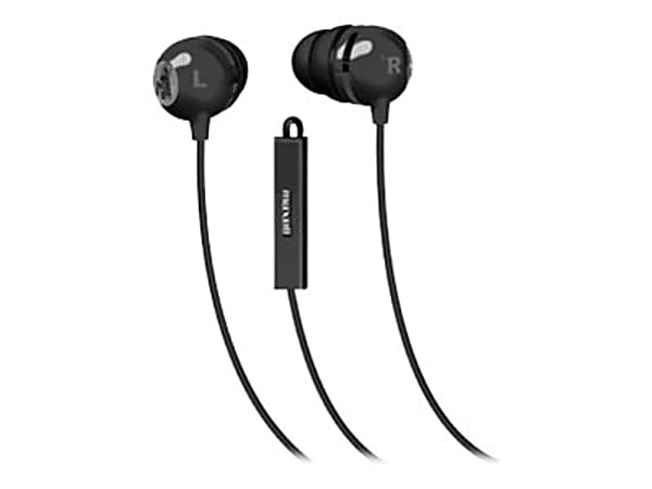 Maxell Classic Earphones with mic ear bud wired 3.5 mm jack black