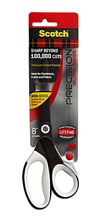 Scotch™ Precision Ultra Edge Titanium Non-Stick Scissors, 8", Pointed, Assorted