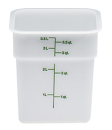Cambro Poly CamSquare Food Storage Containers, 4 Qt, White, Pack Of 6 Containers