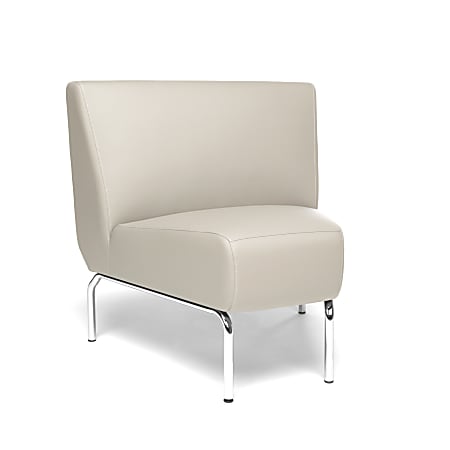 OFM Triumph Series Armless 45° Lounge Chair, Cream/Chrome