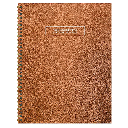 TF Publishing Large Weekly Executive Planner, 8-1/2" x 11", Camel, July 2022 To June 2023