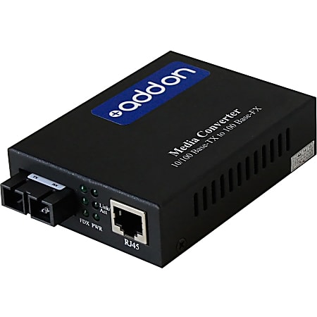AddOn 10/100Base-TX(RJ-45) to 100Base-LX(SC) SMF 1310nm 80km Media Converter