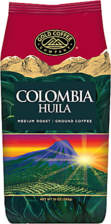 Gold Coffee Company Ground Coffee, Medium Roast, Colombia Huila, 10 Oz Per Bag