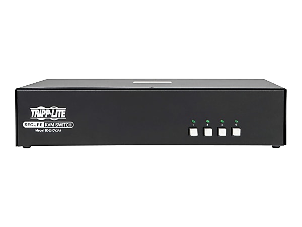 Tripp Lite Secure KVM Switch, Dual Monitor, DVI to DVI - 4-Port, NIAP PP3.0 Certified, Audio - KVM / audio switch - 4 x KVM / audio - 1 local user - desktop - TAA Compliant