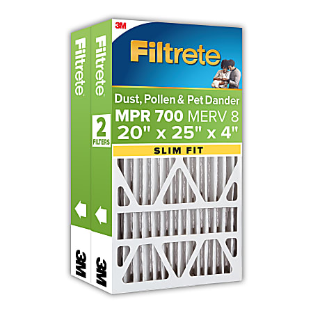 Filtrete™ 20 x 25 x 4 Air Filter, MPR 700, Merv 8, Dust, Pollen & Pet Dander, 12 Month Pleated 4 Inch Electrostatic Air Filters, 2 HVAC Filters