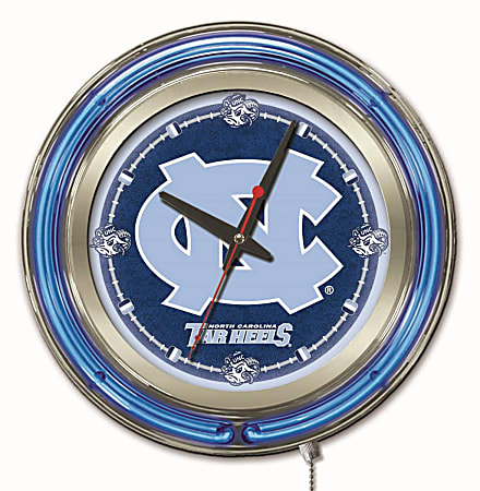 Holland Bar Stool Logo Clock, 15"H x 15"W x 3"D, North Carolina