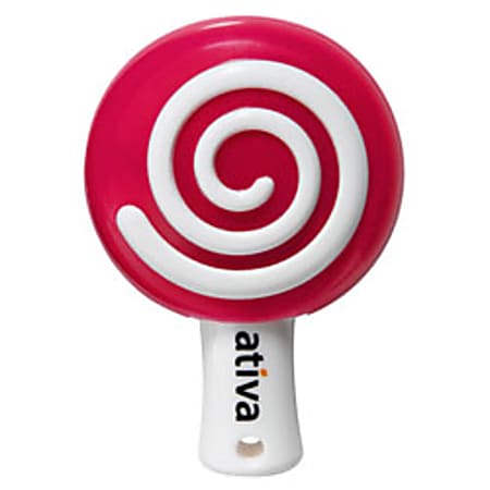 Ativa® Lollipop Flash Drive, Strawberry, 4GB