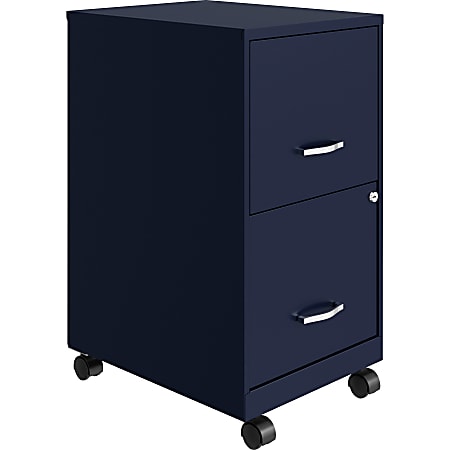 LYS NuSparc 2 Drawer Mobile File Cabinet, Navy, 1 Each