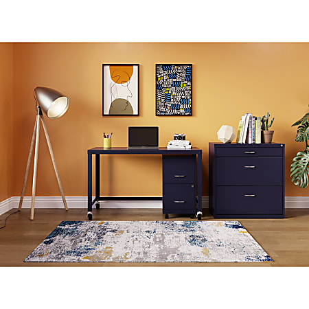 Lorell SOHO 18 D Vertical 2 Drawer Mobile File Cabinet Navy ODP