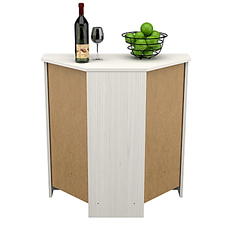Inval 1-Shelf Corner Storage Cabinet, 32-1/2”H x 14-13/16”W x 31-1/2”D,  Washed Oak