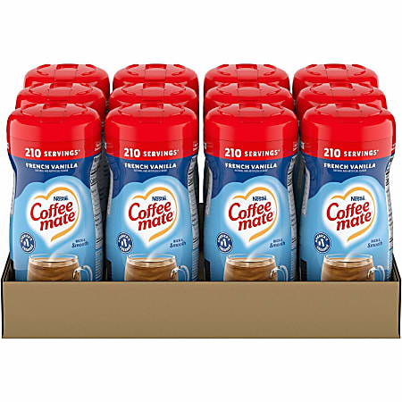 Coffee mate French Vanilla Powdered Coffee Creamer Canister - French Vanilla Flavor - 15 oz Canister - 12 / Carton
