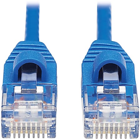 Tripp Lite Cat6a 10G Snagless Molded Slim UTP Network Patch Cable (M/M), Blue, 10 ft. - First End: 1 x RJ-45 Male Network - Second End: 1 x RJ-45 Male Network - 10 Gbit/s - Patch Cable - Gold Plated Contact - 28 AWG - Blue