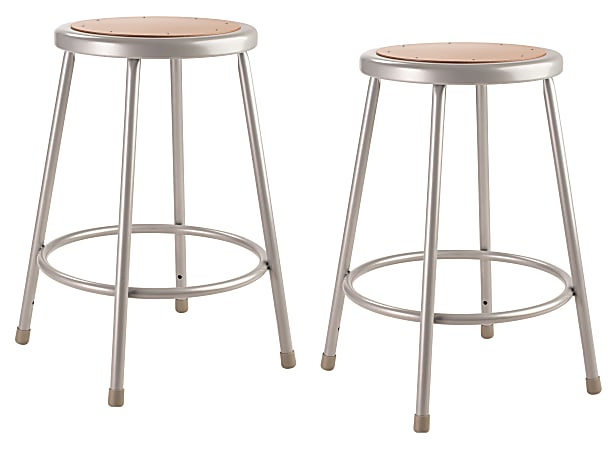 National Public Seating Hardboard Science Stools, 24"H, Brown/Gray, Pack Of 2 Stools