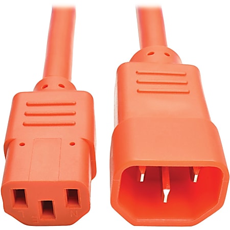 Eaton Tripp Lite Series PDU Power Cord, C13 to C14 - 10A, 250V, 18 AWG, 3 ft. (0.91 m), Orange - For Computer, Scanner, Printer, Monitor, Power Supply, Workstation - 230 V AC Voltage Rating - 10 A Current Rating - Orange