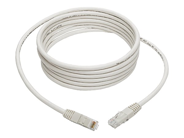 Tripp Lite 10ft Cat6 Gigabit Molded Patch Cable RJ45 M/M 550MHz 24AWG White - 1 x RJ-45 Male Network - 1 x RJ-45 Male Network - Gold-plated Contacts - White